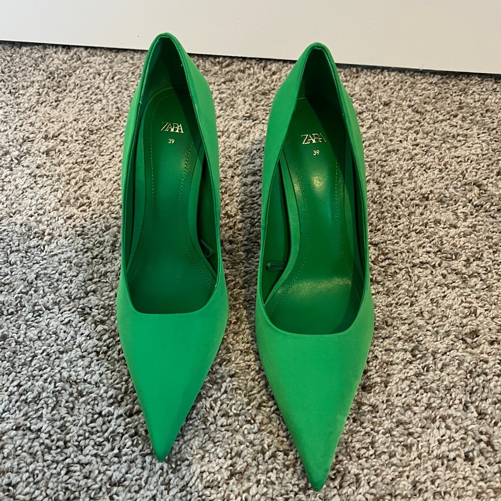 Zara Emerald Green Pointed Heels